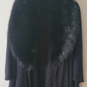 Black Acrylic Faux Fur Cape